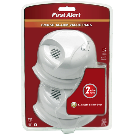 FIRST ALERT FIRE ALARM 9V 2PK 1039792